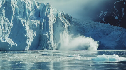 Drift Ice As A Product Of Climate Change. Melting Glacier Crevasses. Global Warming And Climate Change. 