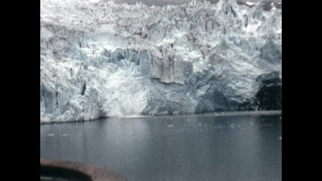 Riggs Glacier 1974 - Riggs Glacier, in the East Arm of Glacier Bay, is seen from a cruise ship in 1974. 