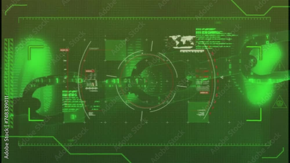 Poster animation of data processing and scope scanning over chain
