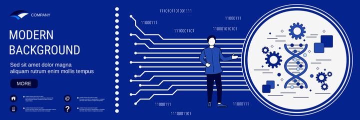 Genetic research banner vector design template