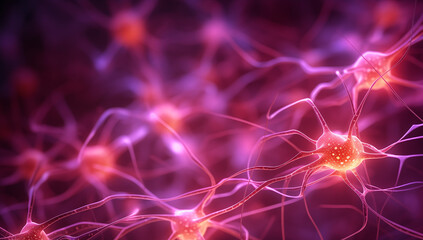 illustration of neural network of human body. - obrazy, fototapety, plakaty