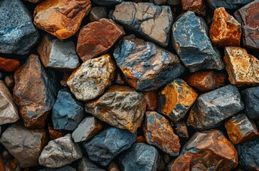 a pile of rocks with different colors