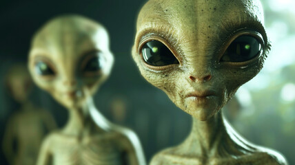 Obraz premium Alien, alien from other planets, from outer space, stranger. unidentified flying object, UFO, space scary star horror funny futuristic anomaly fear ship.