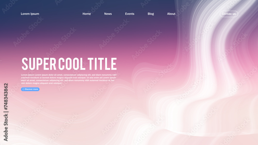 Aufkleber landing page abstract design. template for website or app. colorful abstract minimal wave