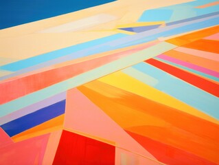 a colorful painting of triangles