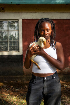 Black woman and her goose