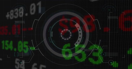 Animation of financial data processing over scope scanning - Powered by Adobe