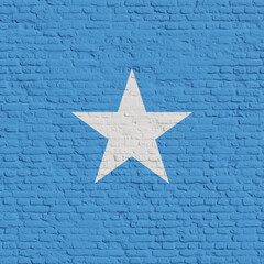Brick Wall With Flag Of Somalia