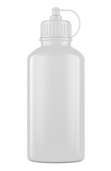 White Squeeze Bottle with Nozzle Cap. 3D rendering isolated on transparent background