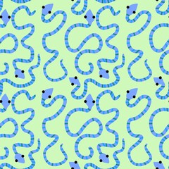 Summer cartoon animals seamless snake pattern for wrapping paper and fabrics and kids print and new 2025 year
