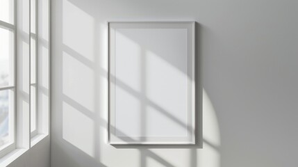 A frame with a copy space or for a mockup on the wall in a cozy apartment in a simple minimalist style
