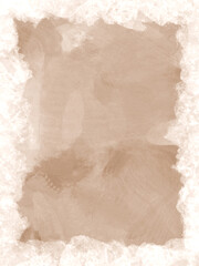 Grunge sepia stained background with frame, scratches and brush strokes