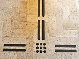 Path for blind or low vision with a textured podotactile surface, so that pedestrians can recognize...