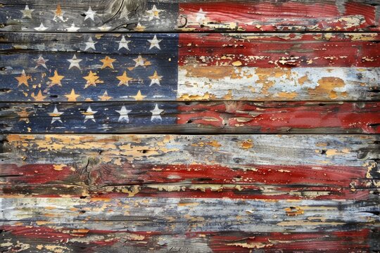 usa history in the wood background Generative AI