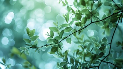 a close up of leaves on a branch