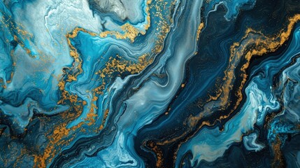 a blue and gold liquid