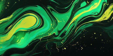 a green and yellow swirls