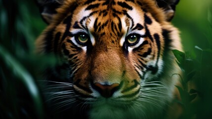 Naklejka premium a close up of a tiger's face