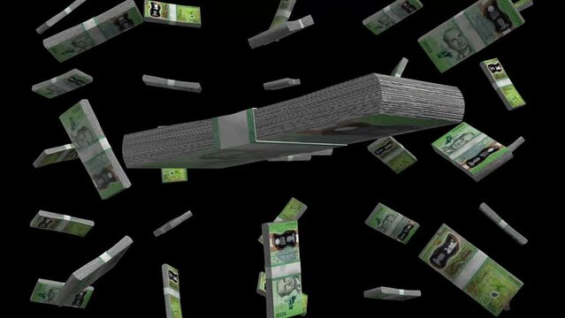 10000 Colones Costa Rica Money 3D Falling Animation Black Background