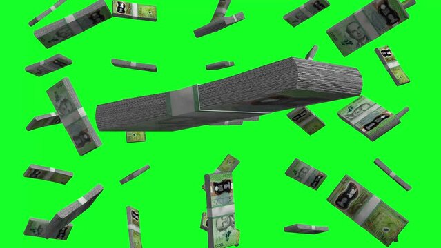 10000 Colones Costa Rica Falling Animation on Green Screen