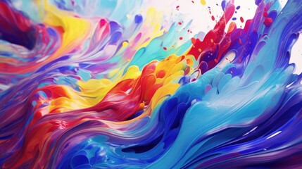 a colorful paint splashing out of the water