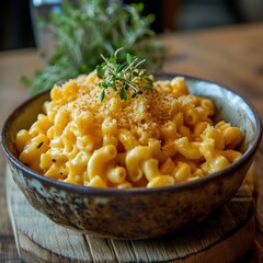 a bowl of macaroni and cheese