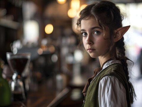 a girl with elf ears