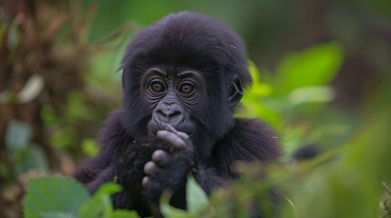 Retrato de um gorila na floresta tropical da Costa Rica.