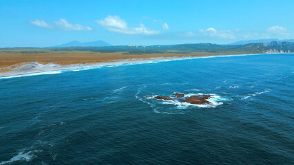 Obraz premium Video of autumn landscape of Baikal Lake. Clip. Concept of travelling and nature.