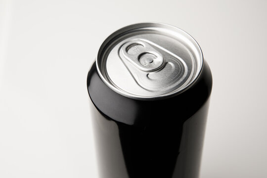 aluminum black can, close-up view