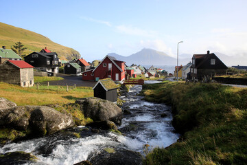 Fototapeta na wymiar Gjogv and scenery of the Faroe islands