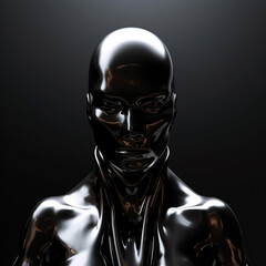 black mannequin on a black background