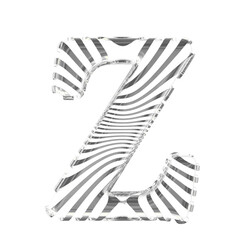White symbol with silver ultra thin horizontal straps. letter z