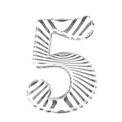 Naklejka premium White symbol with silver ultra thin horizontal straps. number 5