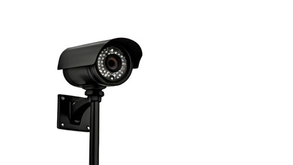 Isolated security camera on a dark background, embodying surveillance and safety