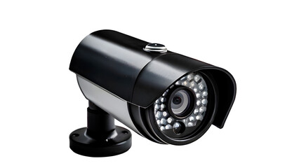 Isolated security camera on a dark background, embodying surveillance and safety