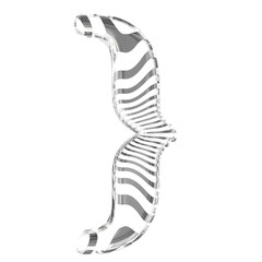 White symbol with silver ultra thin horizontal straps