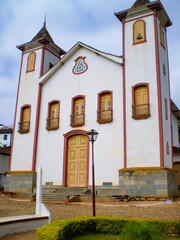 Beautiful church with two towers and staircase, located in the municipality of Serro, Minas Gerais, Brazil.