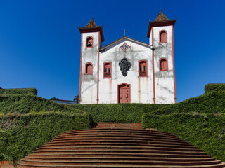 Beautiful church with two towers and staircase, located in the municipality of Serro, Minas Gerais, Brazil