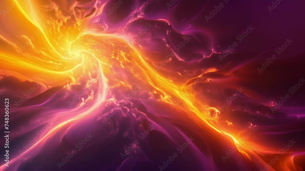 Poster intricate lines of plasma shoot outwards swirling and intertwining with the force of a solar flare. 