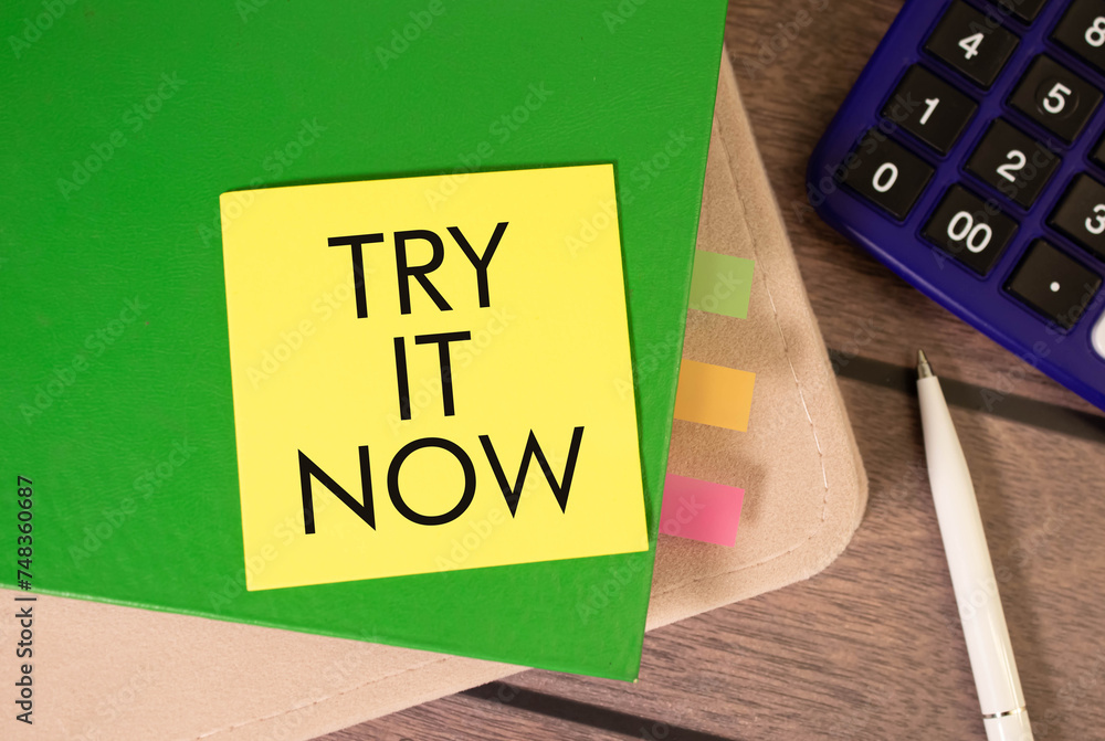Poster try it now text concept for presentations and reports