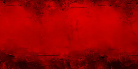 Foto op Plexiglas Red grunge background with scratches dirty scarlet burgundy cement textured wall. Vintage wide long backdrop for design web banner © Konstantin