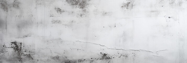 White cement concrete grunge textured floor background. Light gray wall with cracks. Old vintage wide backdrop for design banner - obrazy, fototapety, plakaty