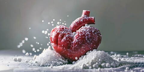 heart  with salt, sugar and fat, ai generated. - obrazy, fototapety, plakaty