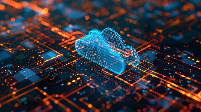 A featured image for a blog post about migrating legacy business applications to a private cloud. generative AI