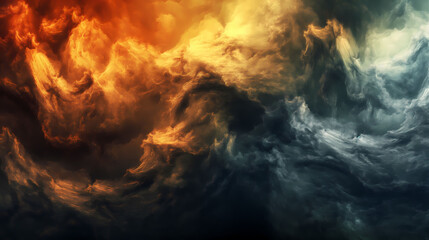 Abstract background, surreal wallpaper, Fiery Spectacle: A Surreal Cloudscape