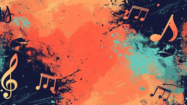 abstract background with music notes