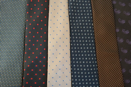 colored and patterned cravats. stylish and motif cravats. fashion textile products. Types of cravats for suits. tie.
