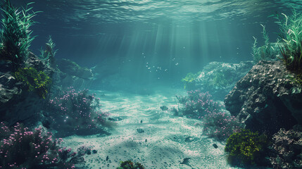 Naklejka premium Coral reef in ocean sea