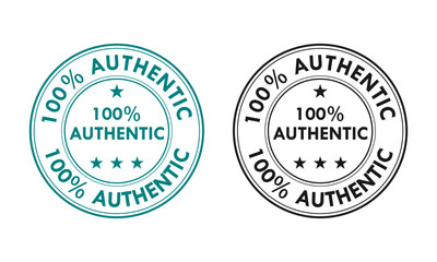100 percen authentic design badge template illustration